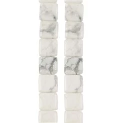 Cheapest ✨ White Howlite Flat Square Beads, 10mm by Bead Landing™ ✨