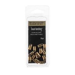 Coupon ❤️ 9mm 18K Gold-Plated Folding End Crimps by Bead Landing™ ✔️