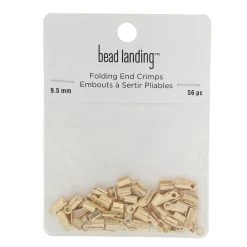Outlet ❤️ 12 Packs: 56 ct. (672 total) 9.5mm Gold Folding End Crimps by Bead Landing™ 🌟