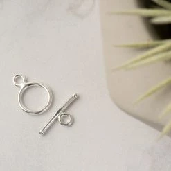 Brand new 🛒 Sterling Silver Round Toggle Clasp Set by Bead Landing™ 🥰 -Deals Bead Landing Store 10698292 3