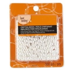 New ⌛ 12 Pack: White Pearl Round Beads by Bead Landing™ 😉