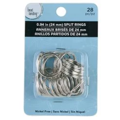 Wholesale 🔥 12 Packs: 28 ct. (336 total) Rhodium Split Rings, 24mm by Bead Landing™ 🎁