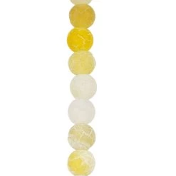 Best Pirce 🧨 12 Pack: Yellow Crackle Agate Round Beads by Bead Landing™ 🥰