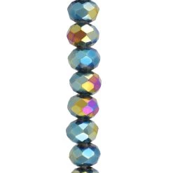 Best Pirce 🥰 12 Pack: Black AB Large Hole Faceted Glass Rondelle Beads by Bead Landing™ 🤩