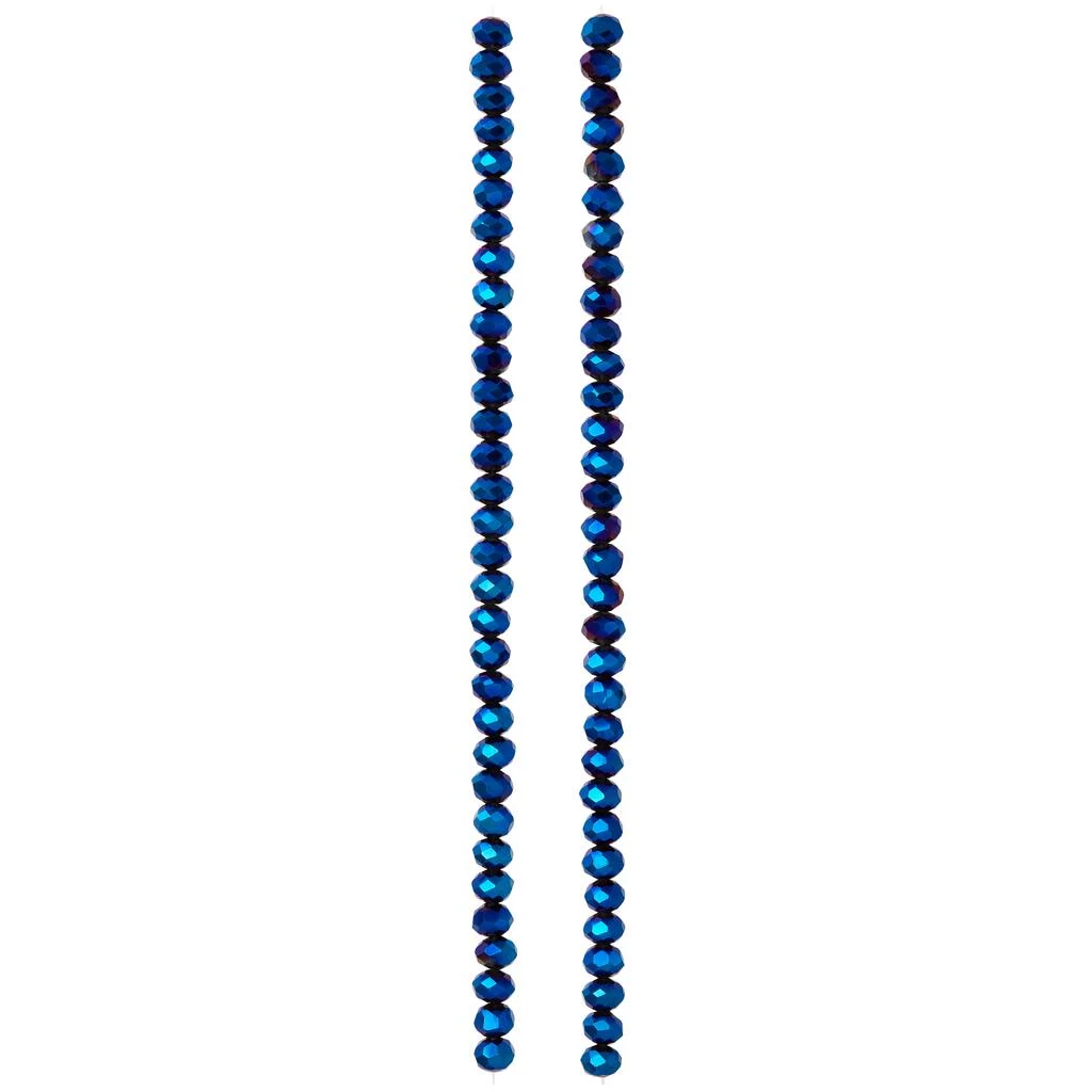 New 😍 12 Pack: Sapphire Faceted Glass Rondelle Beads, 4mm by Bead Landing™ 🥰 5 New 😍 12 Pack: Sapphire Faceted Glass Rondelle Beads, 4mm by Bead Landing™ 🥰 - Image 3