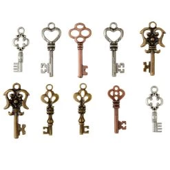 Promo 🎁 12 Packs: 10 ct. (120 total) Found Objects™ Key Charm Assortment by Bead Landing™ ⭐