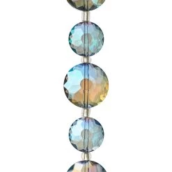 Deals ⭐ 12 Pack: Iridescent Blue Large Glass Lentil Beads, 18mm by Bead Landing™ 🛒