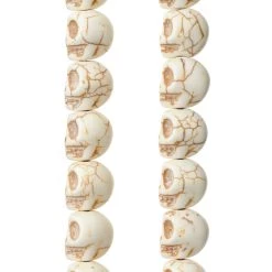 Wholesale ✨ 12 Packs: 22 ct. (264 total) White Reconstituted Stone Skull Beads, 15mm by Bead Landing™ 🔥