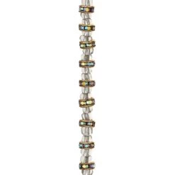 Deals 🔥 12 Pack: Metal Rhinestone Aurora Borealis Rondelle Beads, 6mm by Bead Landing™ ✔️