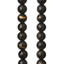 Hot Sale 🤩 12 Pack: Black 🧥 Coated Glass Round Beads, 8mm by Bead Landing™ ⌛