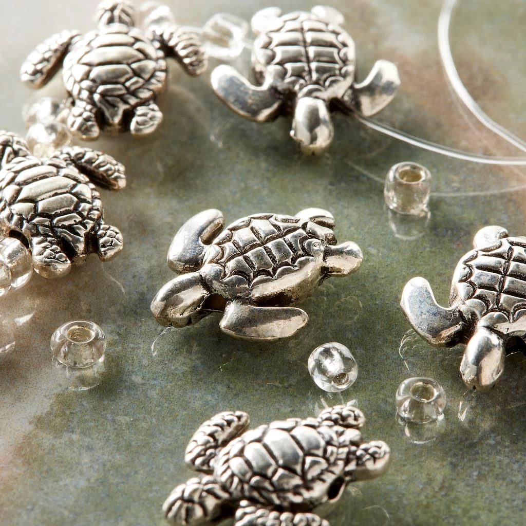 Budget 🥰 12 Packs: 8 ct. (96 total) Silver Metal Sea Turtle Beads, 18mm by Bead Landing™ 🥰 4 Budget 🥰 12 Packs: 8 ct. (96 total) Silver Metal Sea Turtle Beads, 18mm by Bead Landing™ 🥰 - Image 2