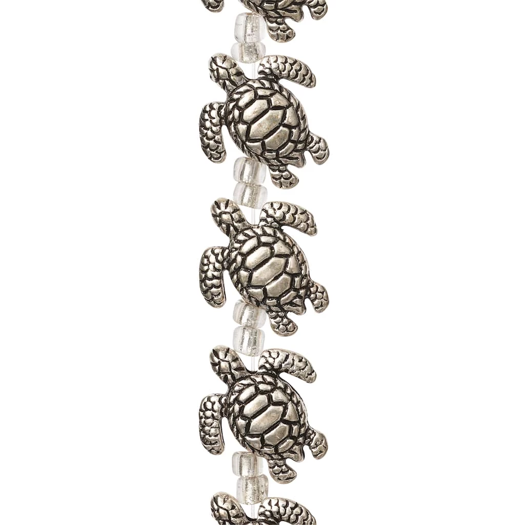 Budget 🥰 12 Packs: 8 ct. (96 total) Silver Metal Sea Turtle Beads, 18mm by Bead Landing™ 🥰 3 Budget 🥰 12 Packs: 8 ct. (96 total) Silver Metal Sea Turtle Beads, 18mm by Bead Landing™ 🥰