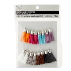 New ✔️ 12 Packs: 16 ct. (192 total) Assorted Color Suede Tassels by Bead Landing™ 😀