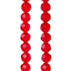 Buy ๐ 12 Pack: Ruby Faceted Glass Round Beads, 14mm by Bead Landing™ โจ