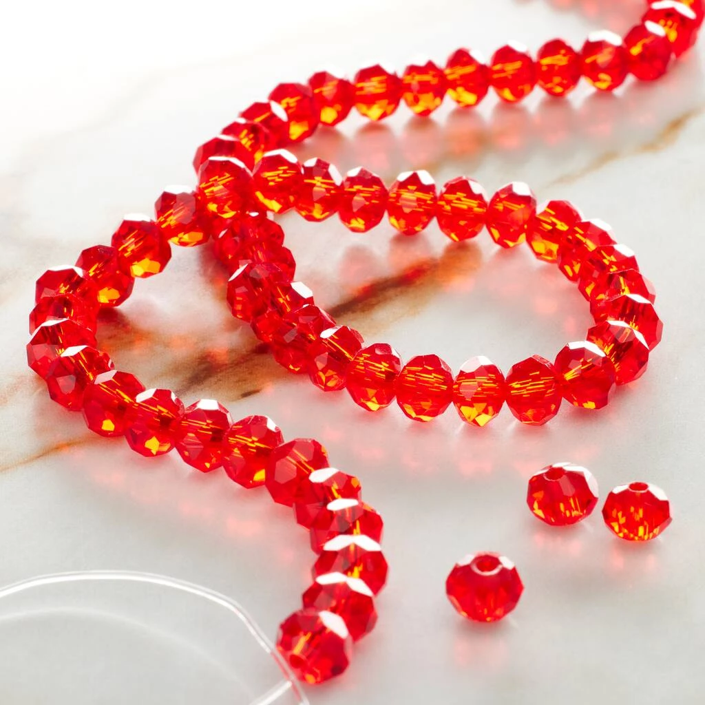 Promo 🎉 12 Pack: Ruby Faceted Glass Rondelle Beads, 6mm by Bead Landing™ 🌟 4 Promo 🎉 12 Pack: Ruby Faceted Glass Rondelle Beads, 6mm by Bead Landing™ 🌟 - Image 2