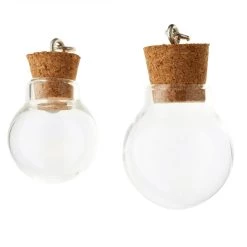 Outlet ⌛ 12 Packs: 2 ct. (24 total) Found Objects™ Clear Round Bottle Pendants by Bead Landing™ 😍