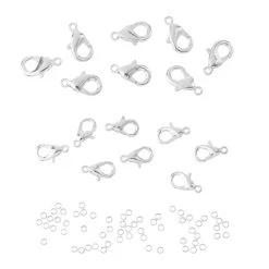 Flash Sale 🧨 12 Pack: Silver Crimp Beads & Lobster Clasps by Bead Landing™ 😀
