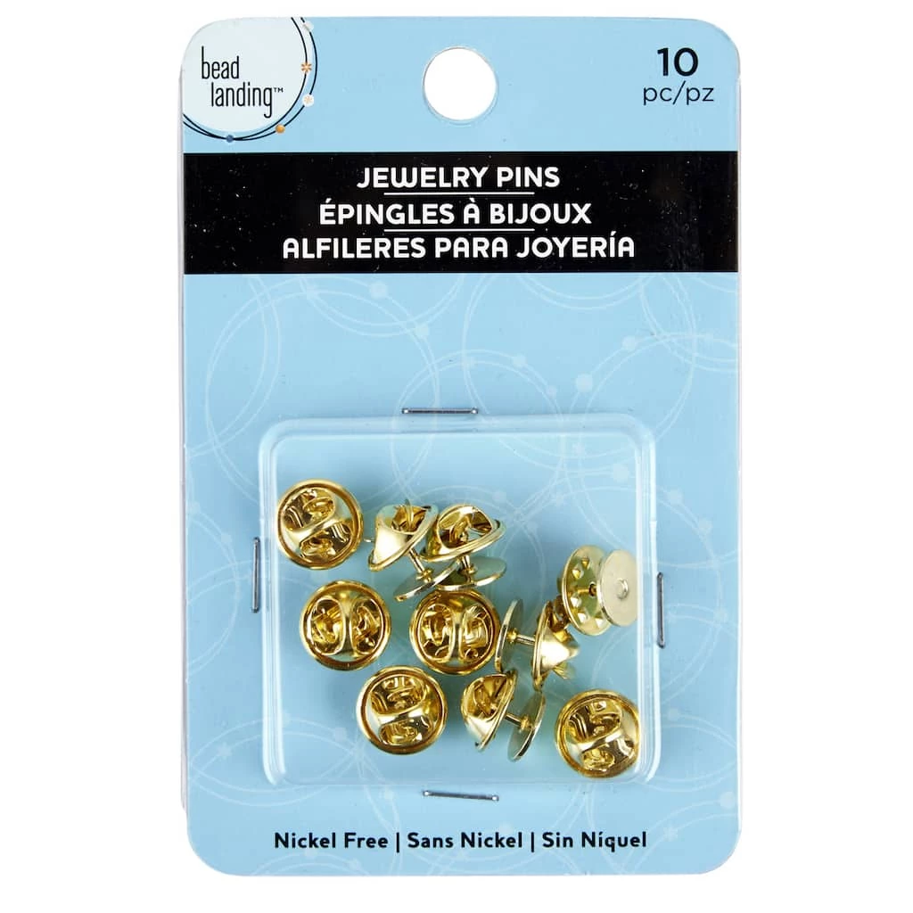 New ⭐ 12 Packs: 10 ct. (120 total) Brass Pins with Clutch Backs by Bead Landing™ ⭐ 3 New ⭐ 12 Packs: 10 ct. (120 total) Brass Pins with Clutch Backs by Bead Landing™ ⭐