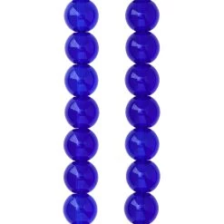 Hot Sale 🔥 12 Pack: Blue Glass Round Beads, 10mm by Bead Landing™ 🛒