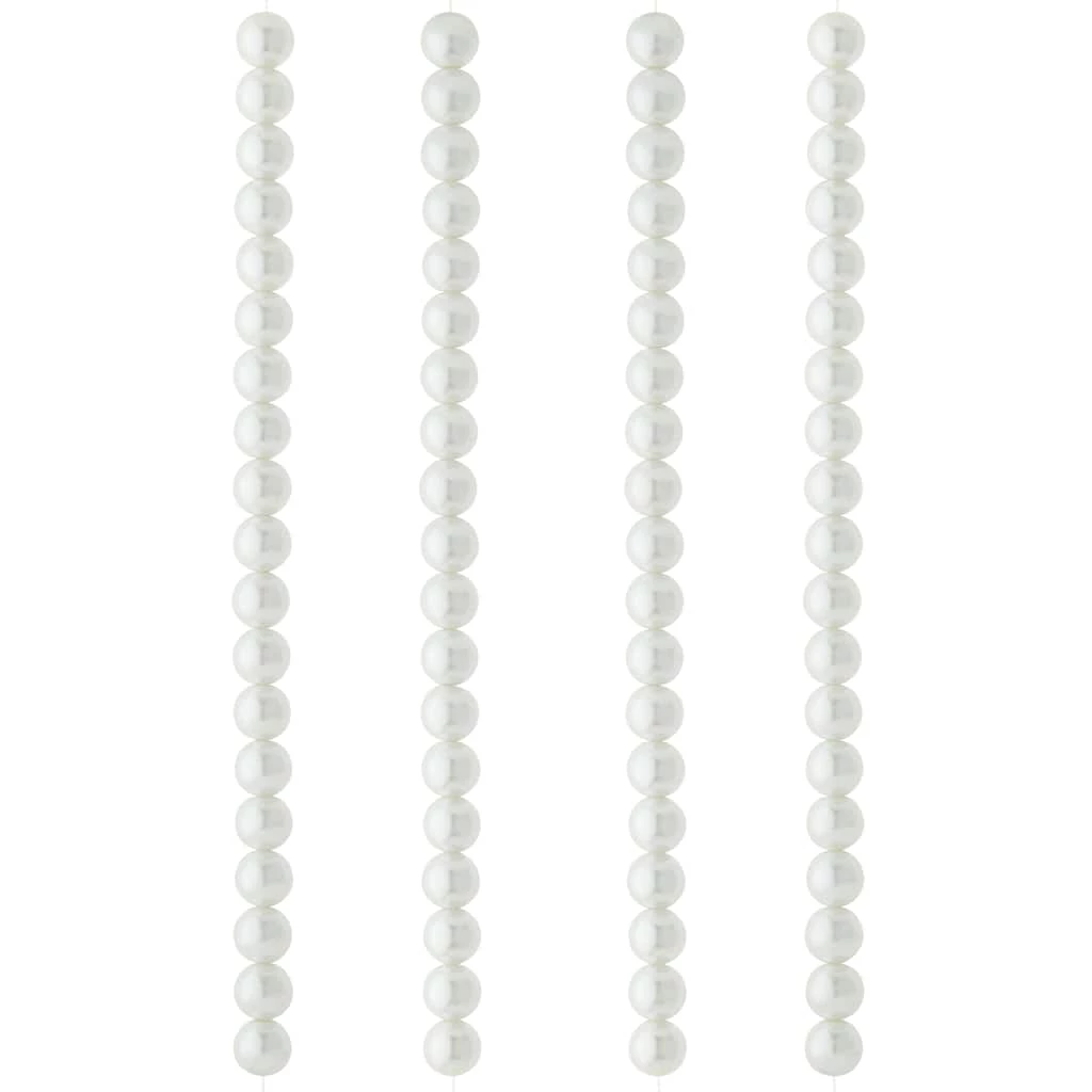 Discount ✨ 9 Packs: 72 ct. (648 total) Glass White Pearl Round Beads, 10mm by Bead Landing™ 🌟 5 Discount ✨ 9 Packs: 72 ct. (648 total) Glass White Pearl Round Beads, 10mm by Bead Landing™ 🌟 - Image 3