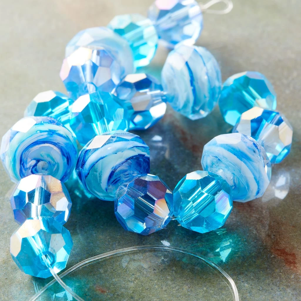 Best deal ⭐ 12 Pack: Aqua Mix Glass Faceted Beads by Bead Landing™ 🧨 4 Best deal ⭐ 12 Pack: Aqua Mix Glass Faceted Beads by Bead Landing™ 🧨 - Image 2