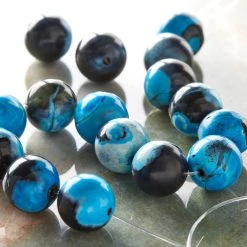 Flash Sale 🥰 12 Pack: Aqua & Black Dyed Agate Round Beads, 10mm by Bead Landing™ 😉 -Deals Bead Landing Store MP507410 20