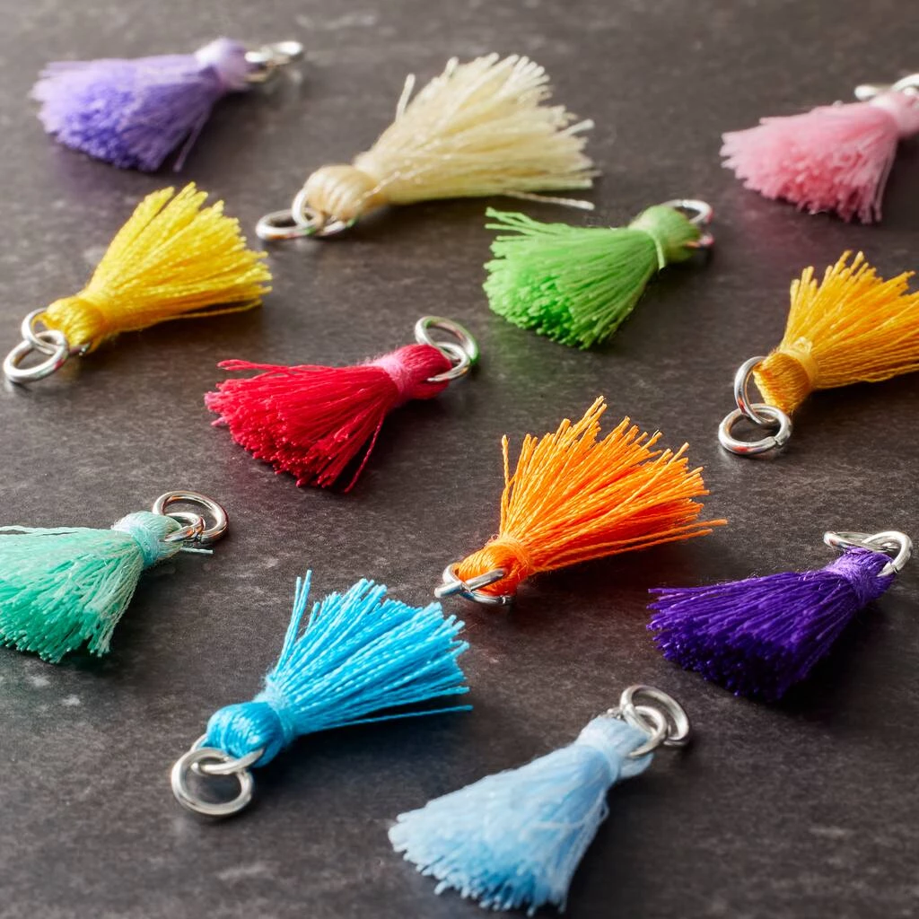 Brand new ๐ 12 Packs: 12 ct. (144 total) Charmalong™ Multicolored Tassel Rhodium Charms by Bead Landing™ ๐งจ 4 Brand new ๐ 12 Packs: 12 ct. (144 total) Charmalong™ Multicolored Tassel Rhodium Charms by Bead Landing™ ๐งจ - Image 2