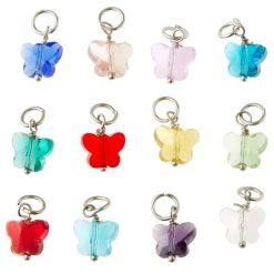 Wholesale ⭐ 12 Packs: 12 ct. (144 total) Charmalong™ Multicolored Rhodium Butterfly Charms by Bead Landing™ ⭐
