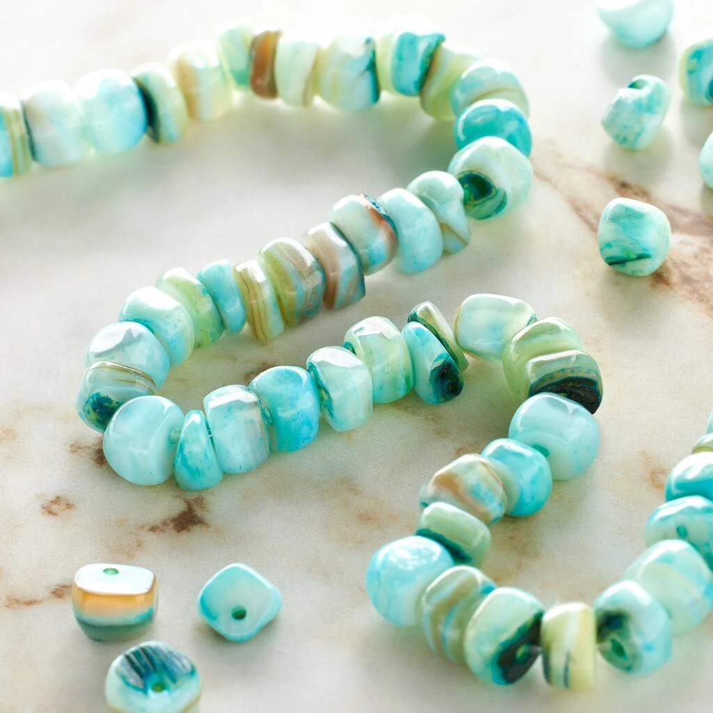 Best deal 🔔 12 Pack: Aqua Shell Chip Beads, 5mm by Bead Landing™ 🔥 4 Best deal 🔔 12 Pack: Aqua Shell Chip Beads, 5mm by Bead Landing™ 🔥 - Image 2