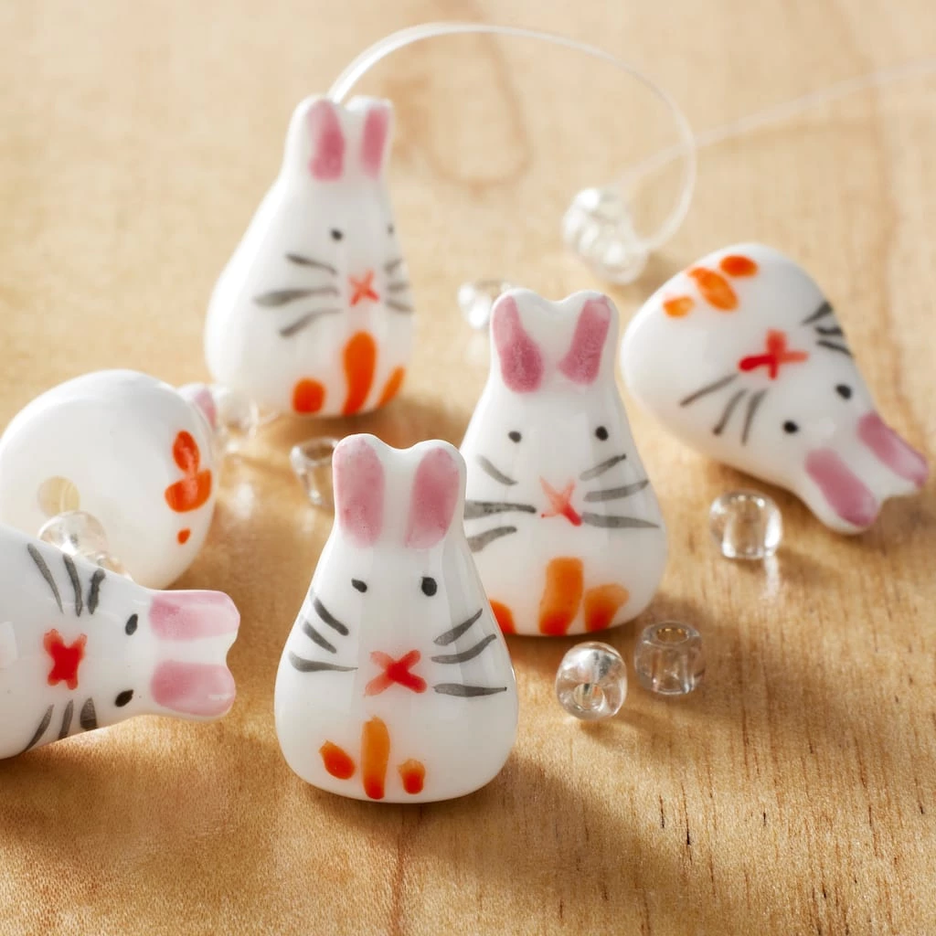 Hot Sale ✨ 12 Pack: White Rabbit Ceramic Beads, 19mm by Bead Landing™ ❤️ 4 Hot Sale ✨ 12 Pack: White Rabbit Ceramic Beads, 19mm by Bead Landing™ ❤️ - Image 2