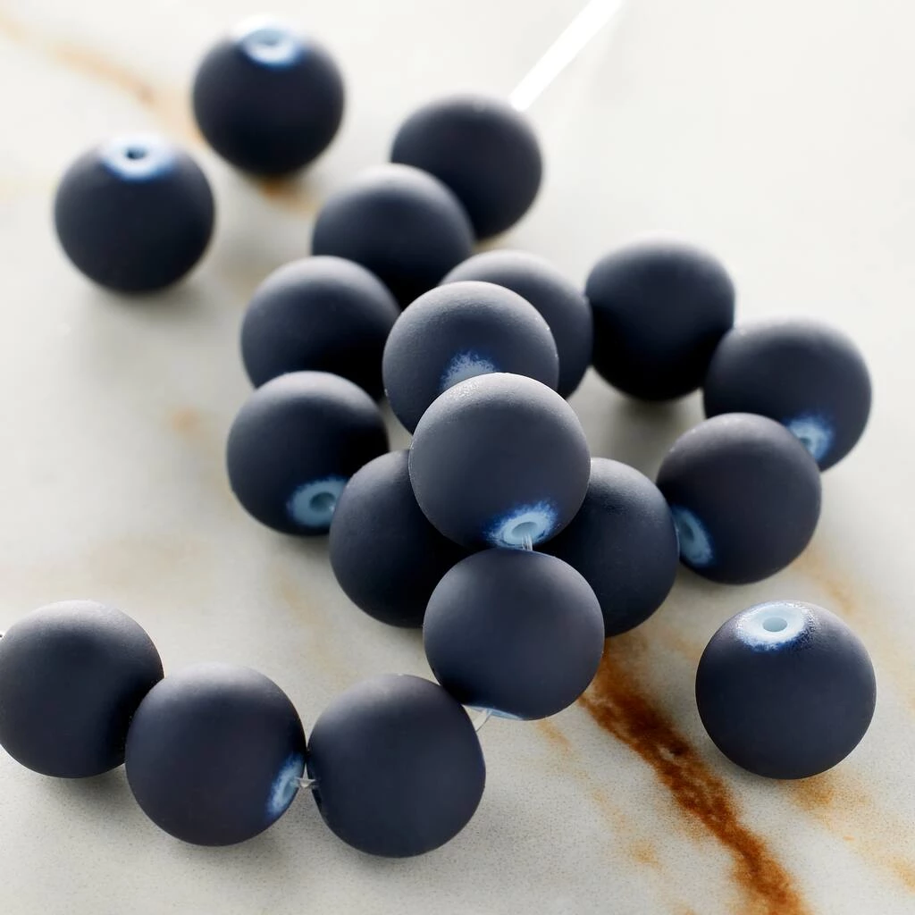New 👏 12 Pack: Blue Rubber 🧥 Coated Glass Round Beads, 10mm by Bead Landing™ 👍 4 New 👏 12 Pack: Blue Rubber 🧥 Coated Glass Round Beads, 10mm by Bead Landing™ 👍 - Image 2