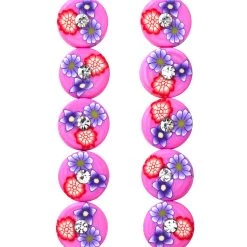 Budget ✨ 12 Pack: Pink Flower Rhinestone Clay Lentil Beads, 10mm by Bead Landing™ 😉