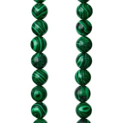 New ⭐ 12 Pack: Green & Black Simulated Malachite Round Beads, 8mm by Bead Landing™ 👏