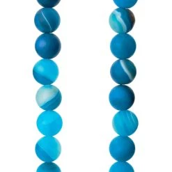 Wholesale ✨ 12 Pack: Blue Matte Striped Agate Round Beads, 8mm by Bead Landing™ 🔔
