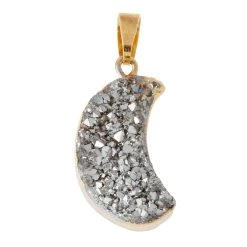 Budget 🎁 12 Pack: Signature Color Shop Silver Moon Druzy Pendant by Bead Landing™ 🧨