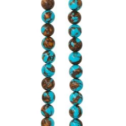 Buy 🧨 12 Pack: Turquoise Siderolite Round Beads, 8mm by Bead Landing™ 🎉