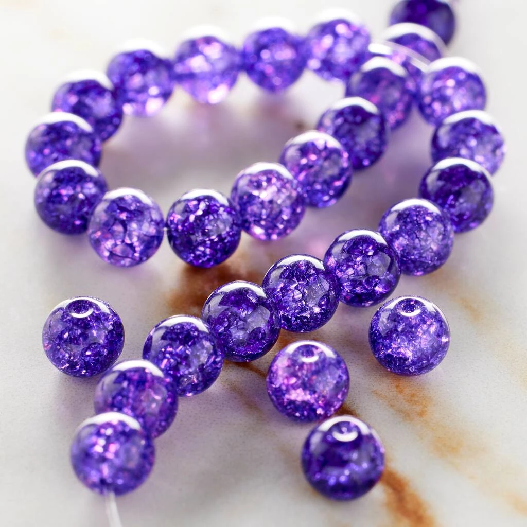 Budget 👍 12 Pack: Purple Crackled Quartz Round Beads, 6mm by Bead Landing™ 👍 4 Budget 👍 12 Pack: Purple Crackled Quartz Round Beads, 6mm by Bead Landing™ 👍 - Image 2