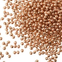 Coupon 🤩 12 Pack: Rose Gold Faceted CCB Round Craft Beads, 5.5mm by Bead Landing™ 🔥