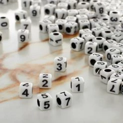 Promo 🤩 6 Pack: White Number Acrylic Cube Beads, 5.5mm by Bead Landing™ 🎁 -Deals Bead Landing Store MP666598 20