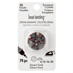 Top 10 ⭐ 12 Packs: 74 ct. (888 total) Crystal Radiance Desert Gold Hotfix European Crystals by Bead Landing™ 👍 -Deals Bead Landing Store MP682750 30