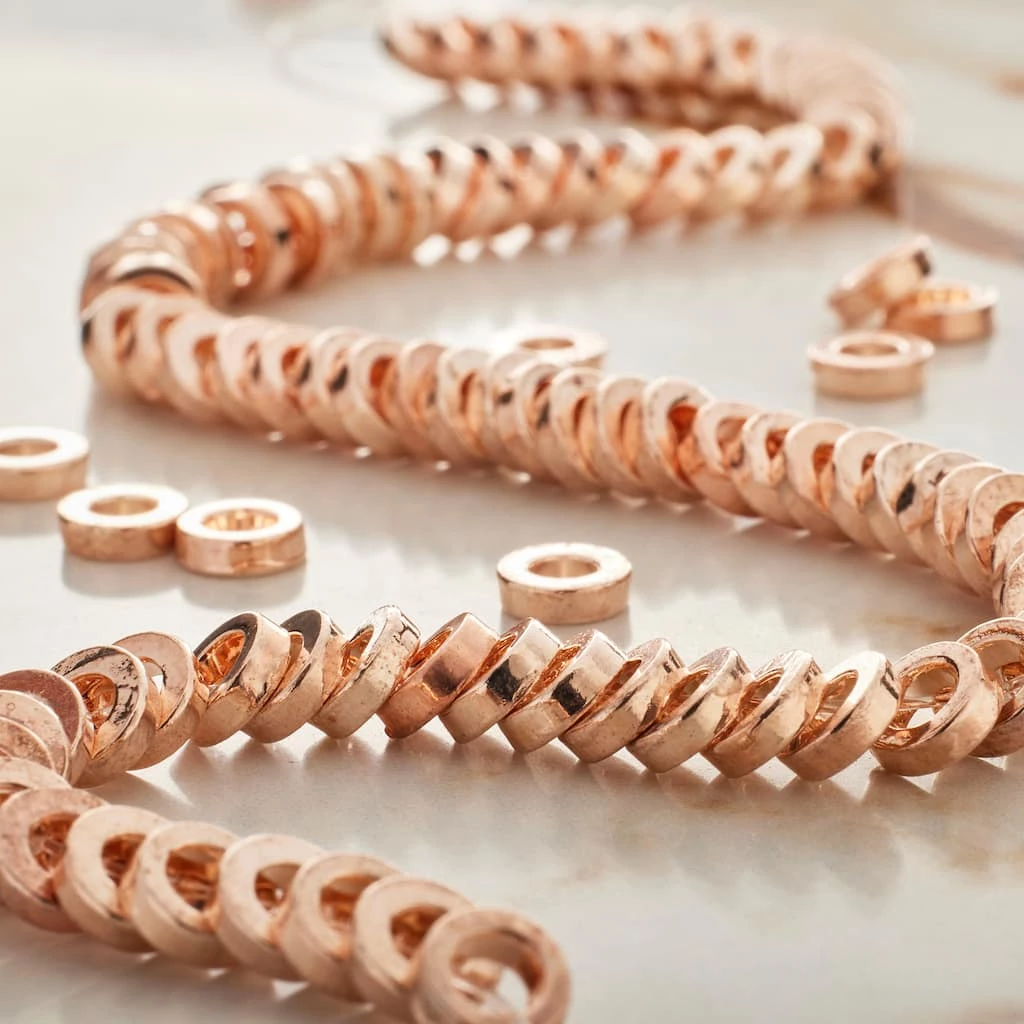 Coupon ๐งจ 12 Pack: Rose Gold Large Hole Metal Spacer Disc Beads, 6mm by Bead Landing™ ๐ 4 Coupon ๐งจ 12 Pack: Rose Gold Large Hole Metal Spacer Disc Beads, 6mm by Bead Landing™ ๐ - Image 2